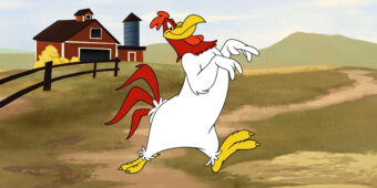 cartoon anthropomorphized rooster